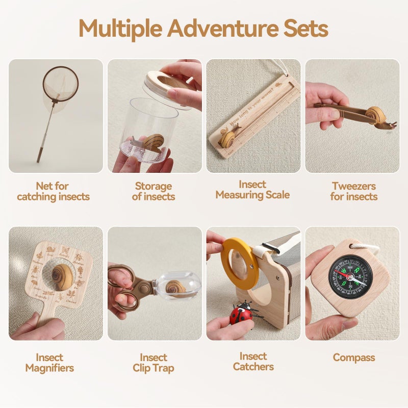 ibwaae Bug Catcher Kit for Kids Explorer Kit  10PCS Outdoor Bug Catching Kit with Magnifying Glass & Net  Adventure Set for Backyard & Camping  Fun Gift for Girls Boys - Image 5